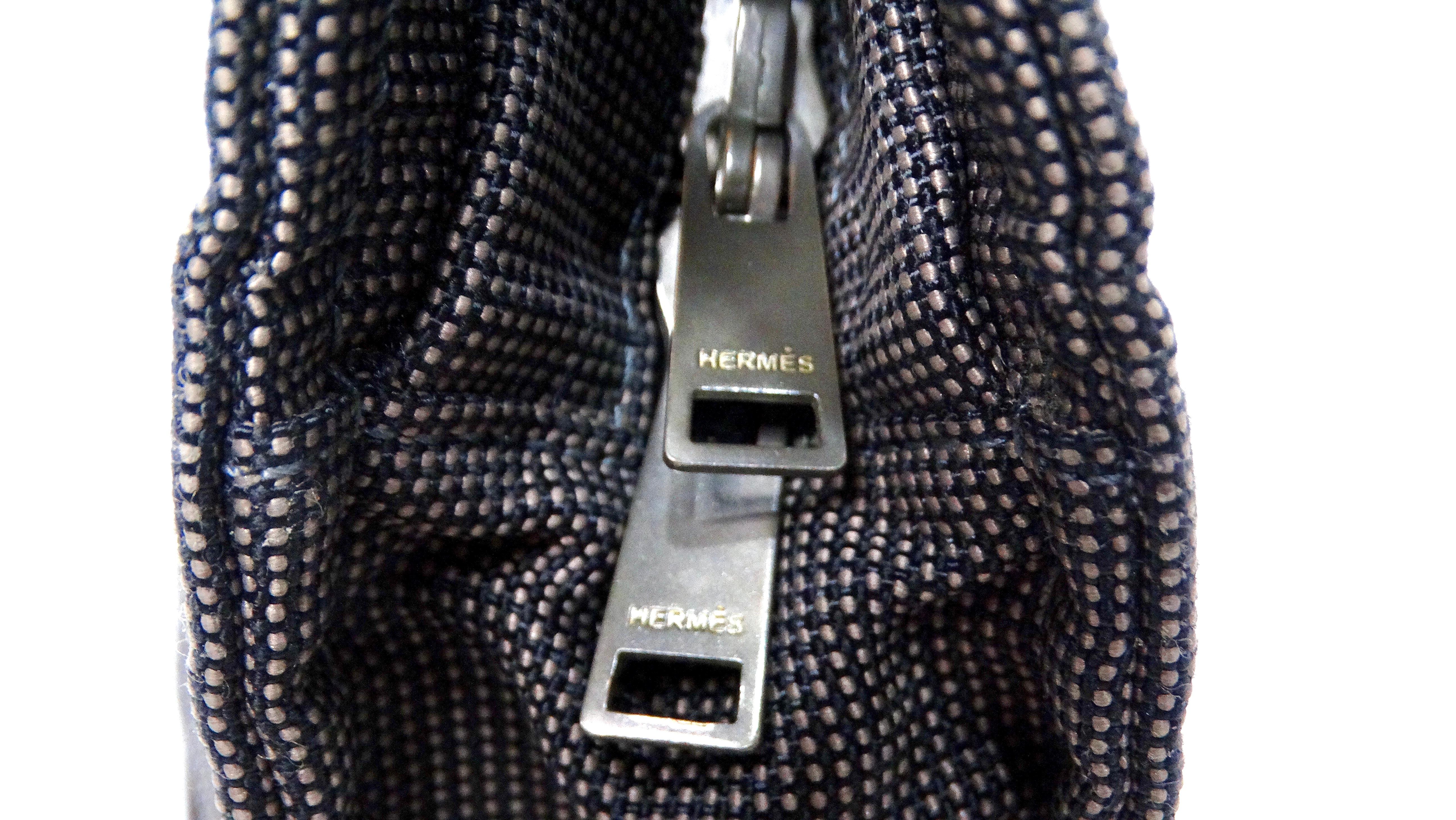 Hermes Grey Herline Cloth Mini Tote Bag circa 1990-2000 For Sale 1