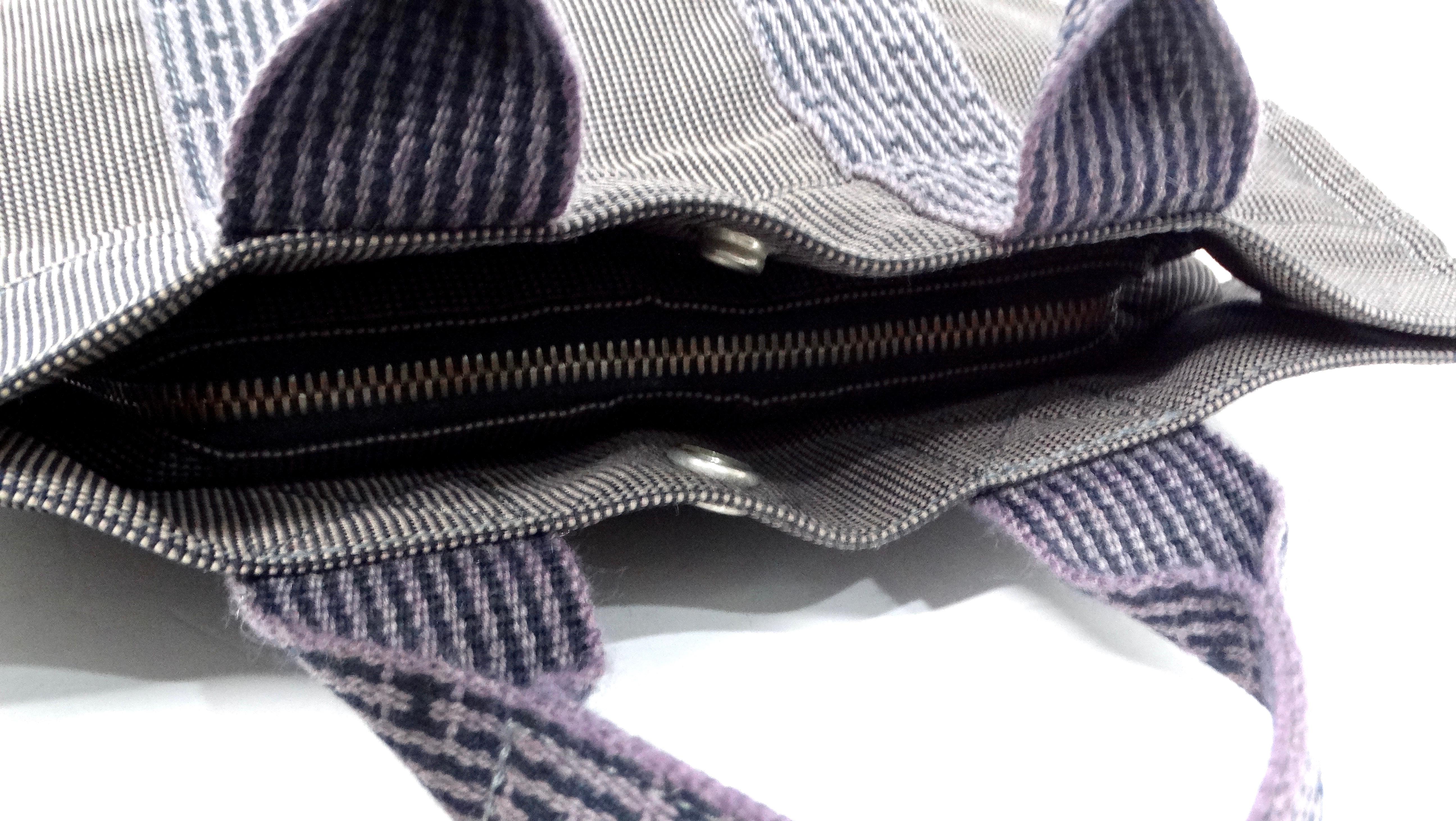 Hermes Grey Herline Cloth Mini Tote Bag circa 1990-2000 For Sale 4