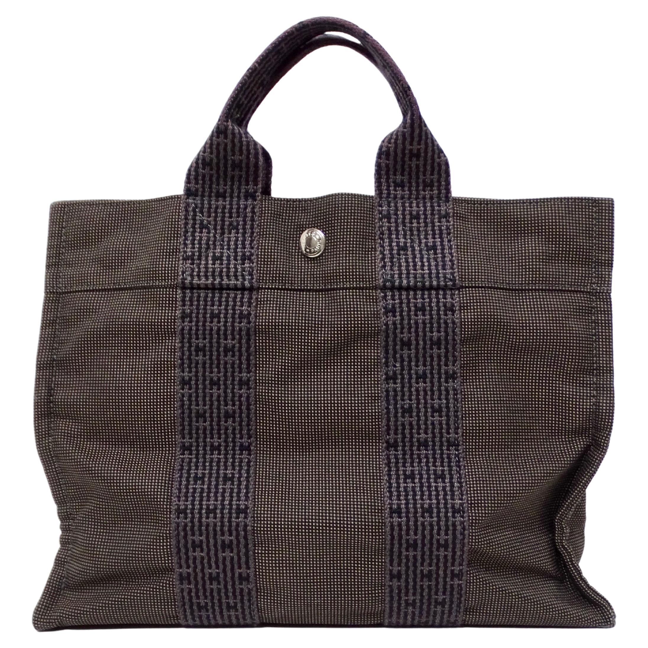 Hermes Grey Herline Cloth Mini Tote Bag circa 1990-2000 For Sale