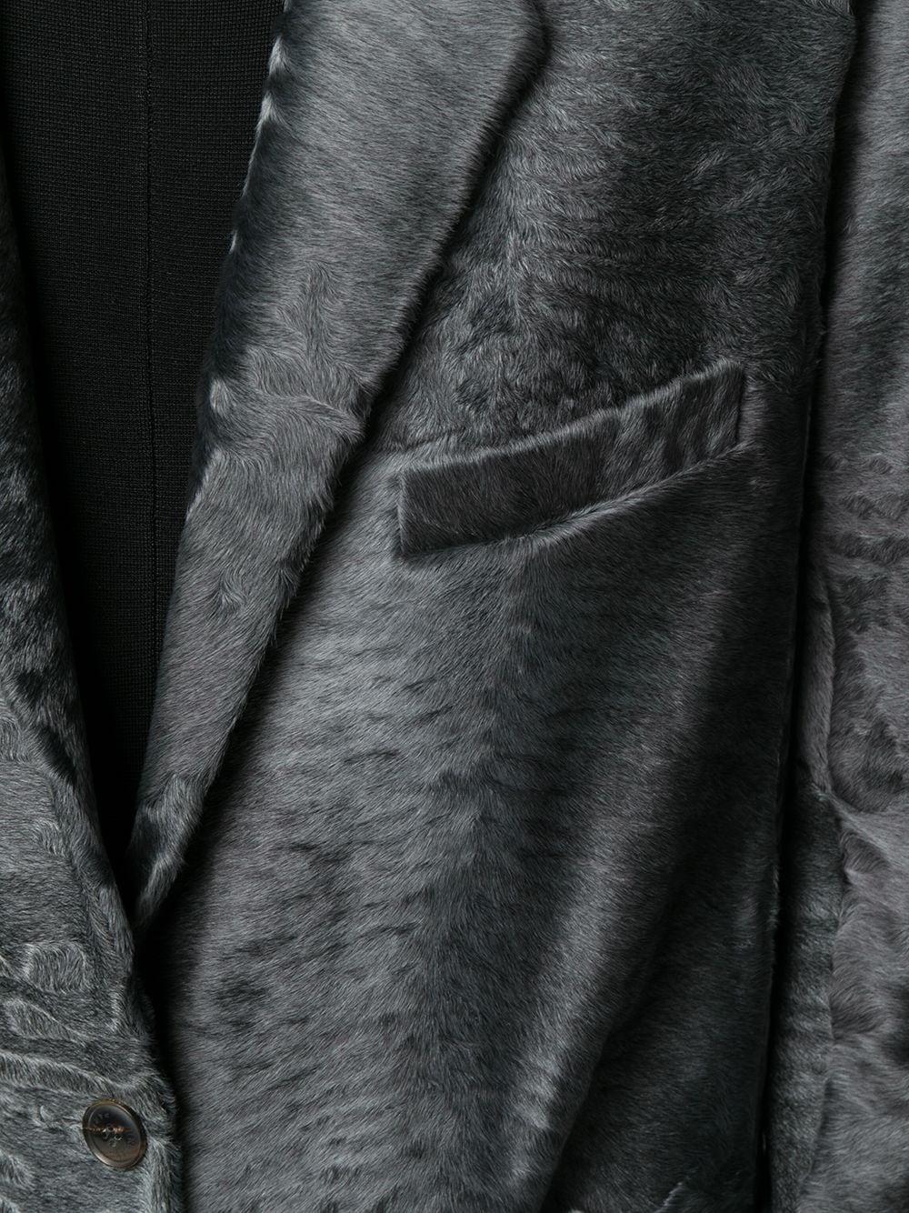 Black Hermès Grey Lambskin Blazer