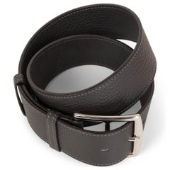 HERMES grey leather ETRIVIER 42mm WAISTE Belt 70 Graphite Clemence
