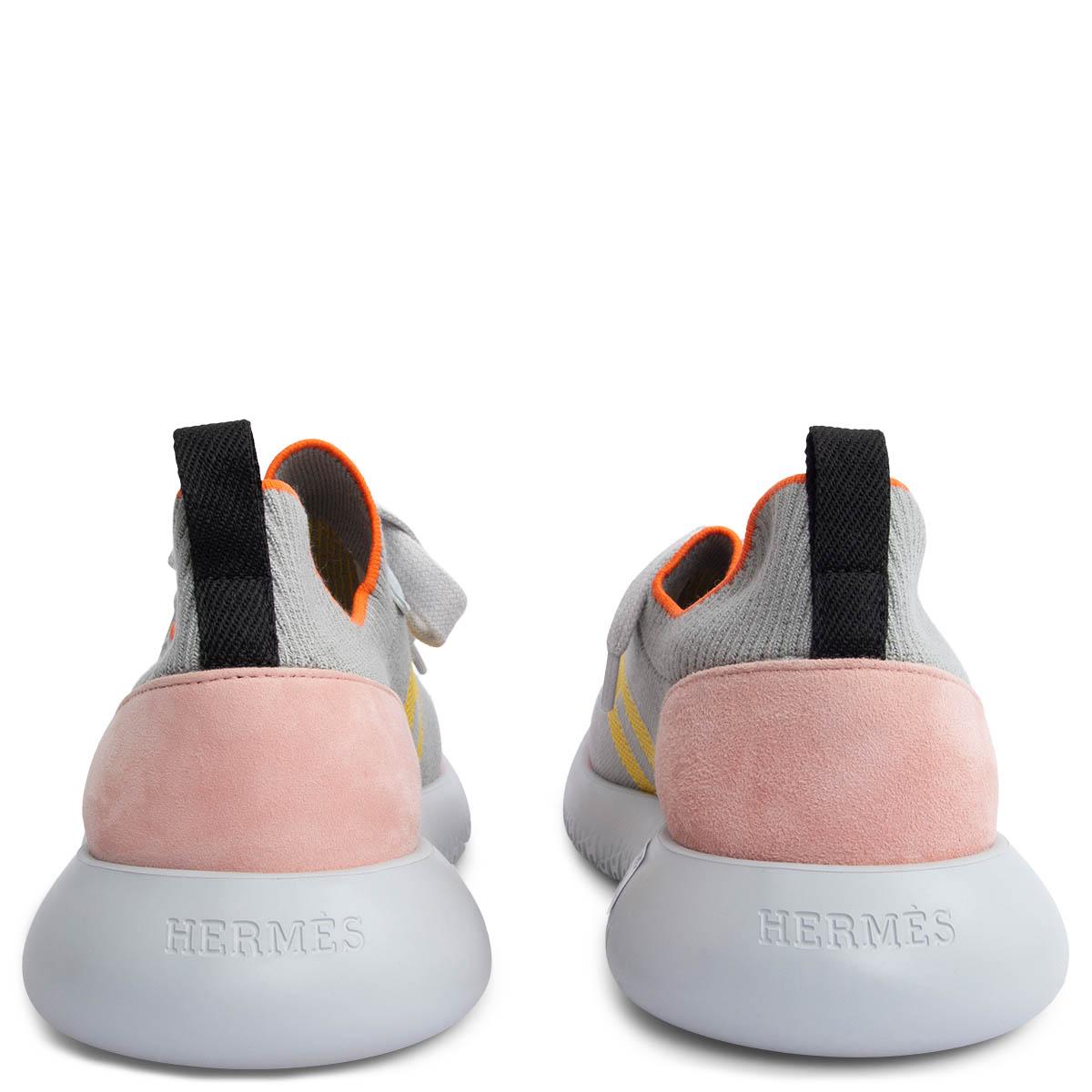 Women's HERMES grey & multicolor CREW KNIT Snearks Shoes 38
