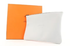 Hermès Grey Neoprene Neobain GM Pouch Clutch 561her311