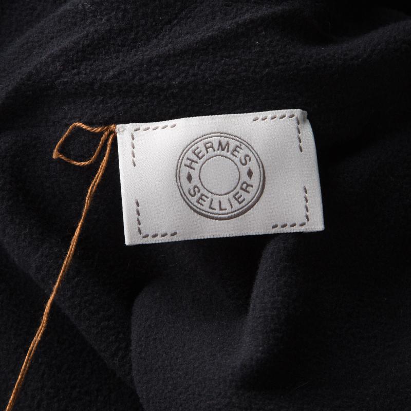 Black Hermes Grey Nylon Zip Front Polar Warm Up Jacket XL