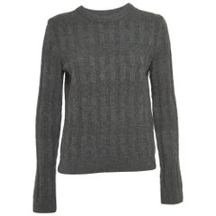 Hermes Grey Patterned Wool Knit Sweater M Hermes Grey Patterned Wool Knit Sweater M