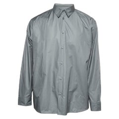 Hermès Grey Poplin Vert De Gris Shirt M