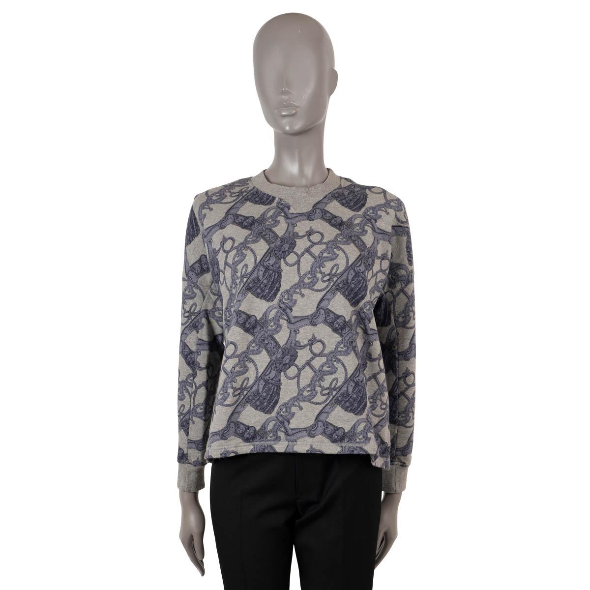HERMES grey & purple cotton 2020 BRIDE DE COUR Sweatshirt Sweater 36 XS In Excellent Condition For Sale In Zürich, CH