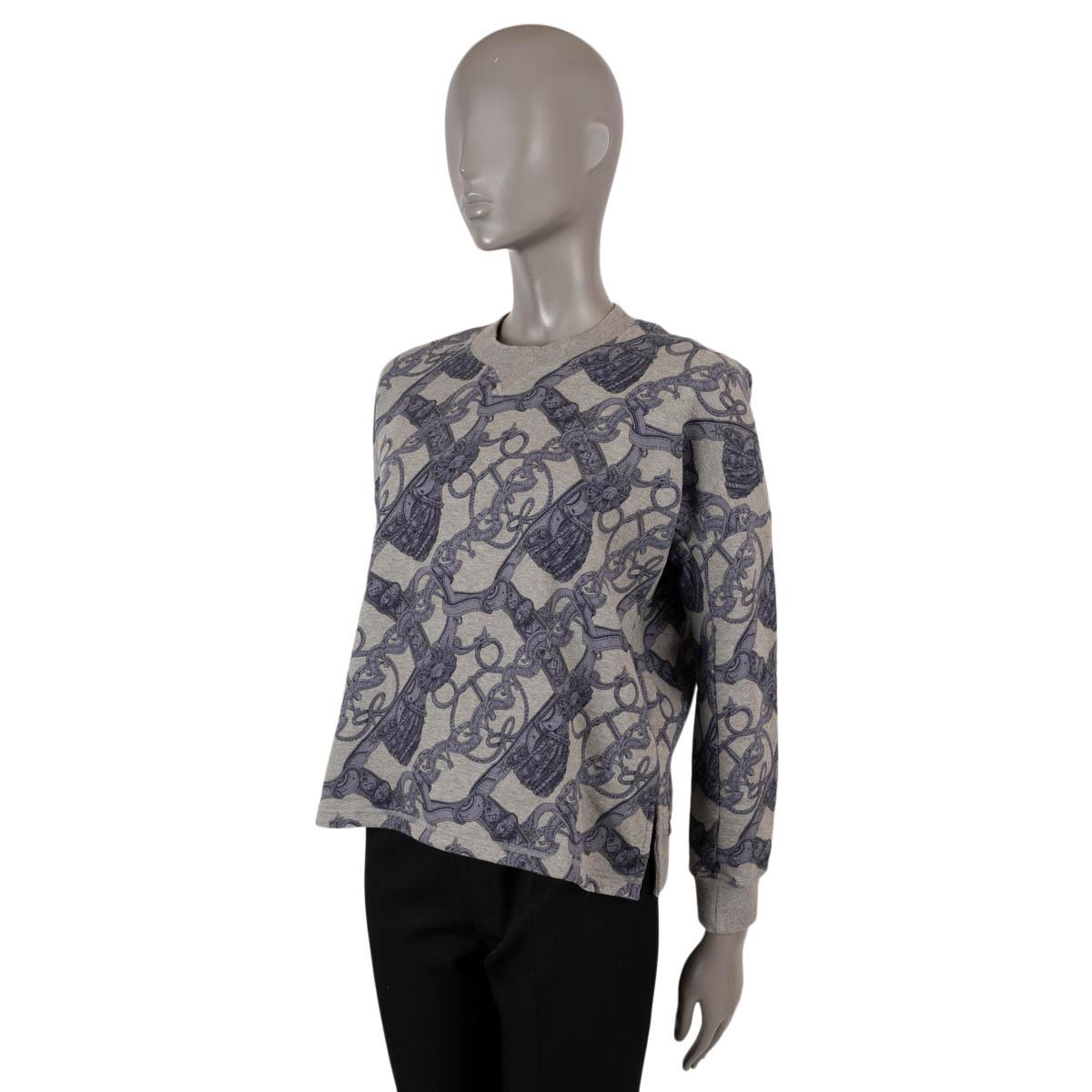 Women's HERMES grey & purple cotton 2020 BRIDE DE COUR Sweatshirt Sweater 36 XS For Sale