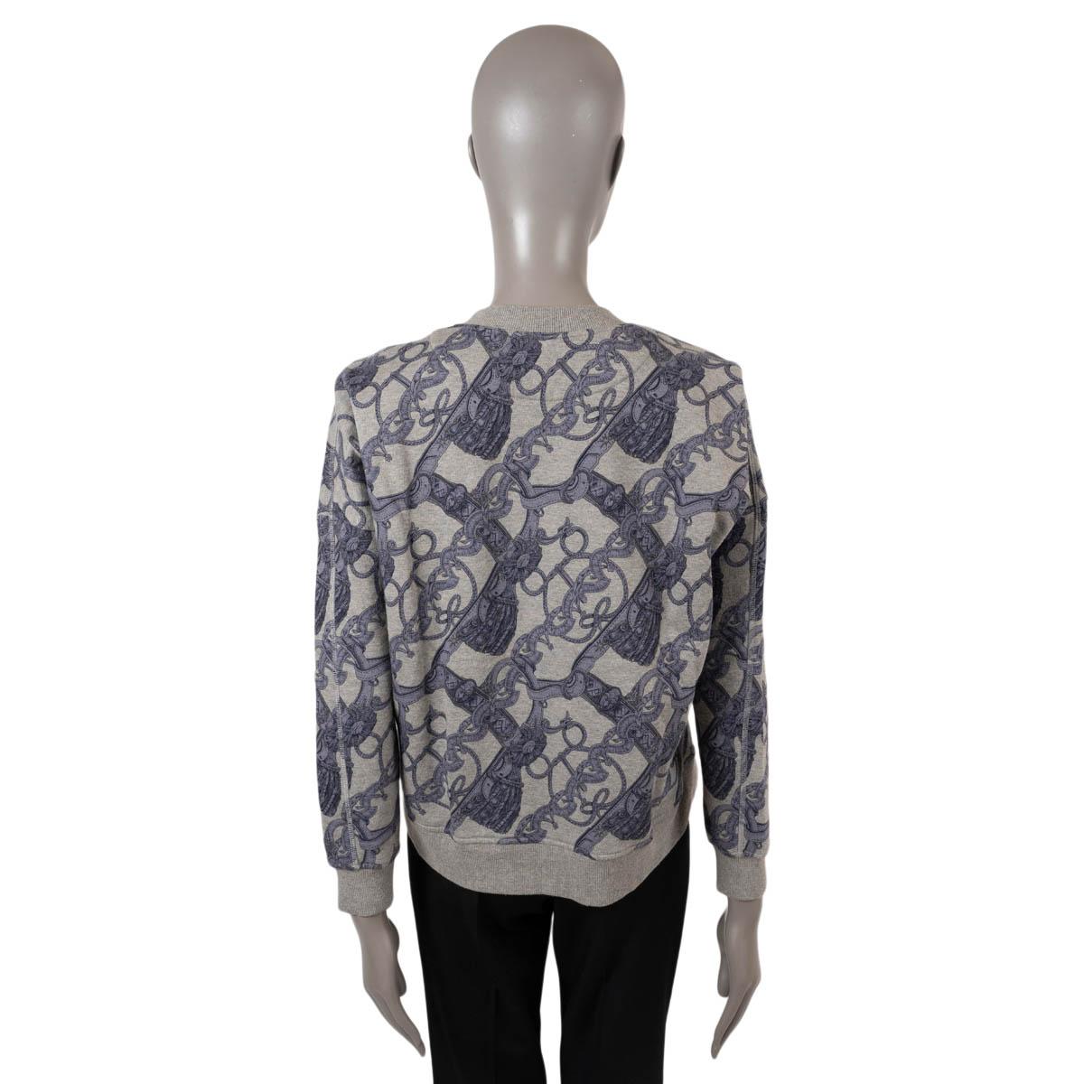 HERMES grey & purple cotton 2020 BRIDE DE COUR Sweatshirt Sweater 36 XS For Sale 1