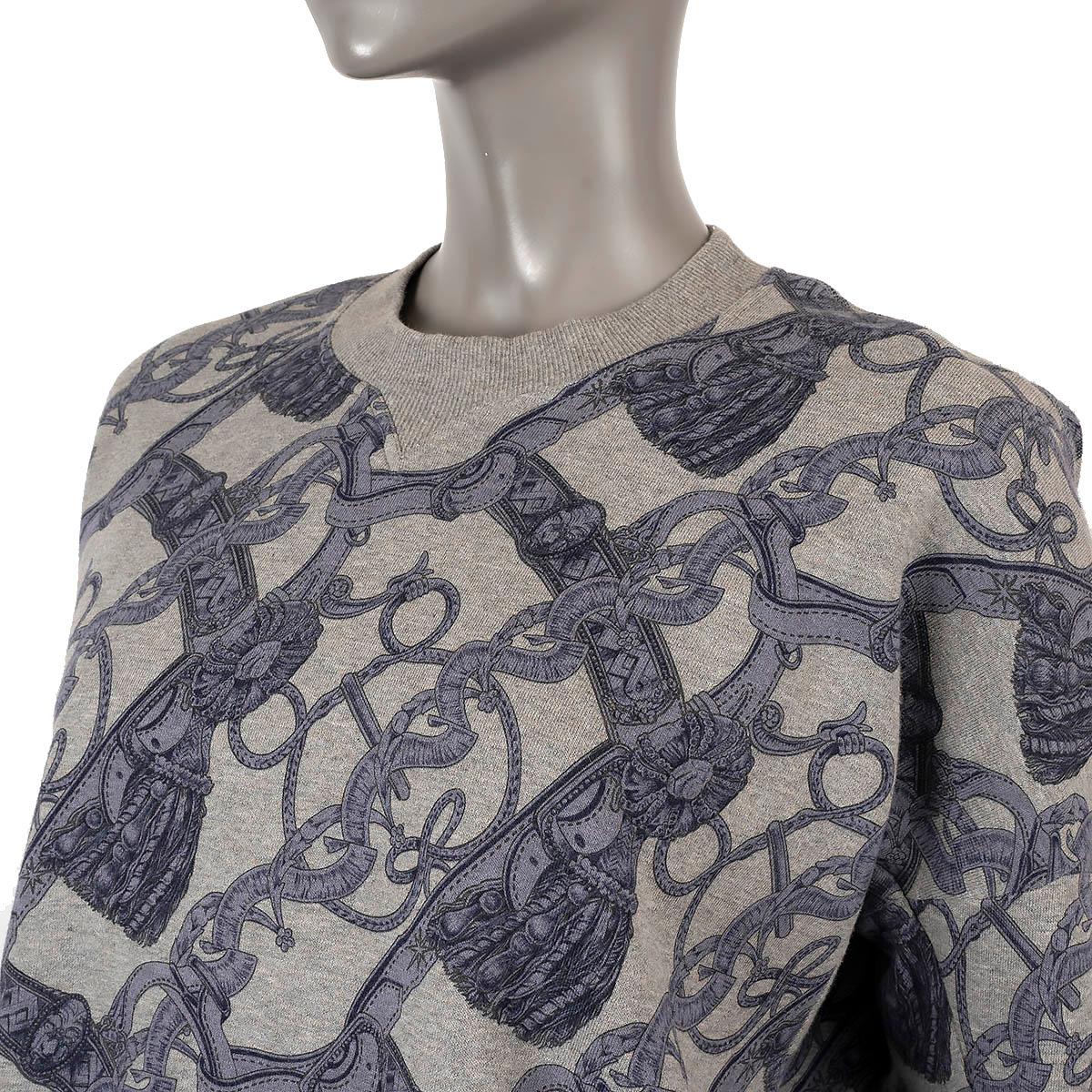 HERMES grey & purple cotton 2020 BRIDE DE COUR Sweatshirt Sweater 36 XS For Sale 2