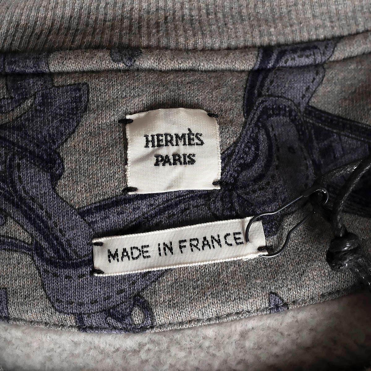 HERMES grey & purple cotton 2020 BRIDE DE COUR Sweatshirt Sweater 36 XS For Sale 3