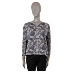 HERMES grey & purple cotton 2020 BRIDE DE COUR Sweatshirt Sweater 36 XS
