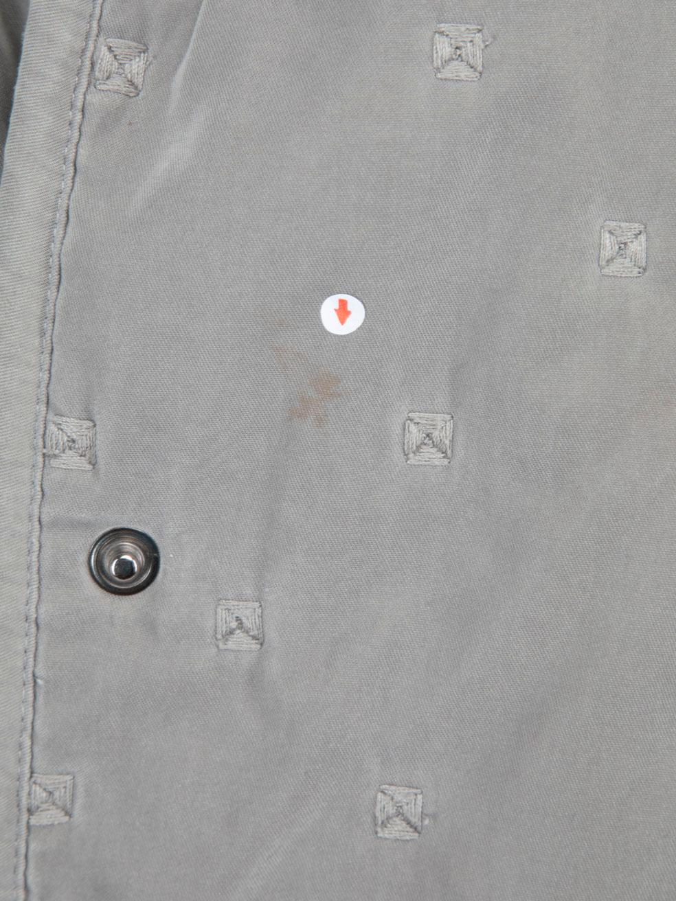 Hermès Cappotto grigio trapuntato e ricamato taglia XS in vendita 1