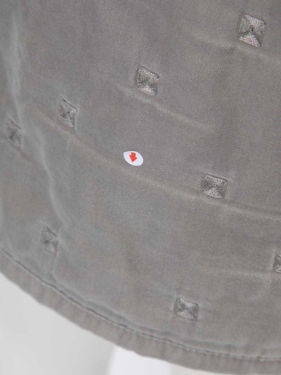 Hermès Cappotto grigio trapuntato e ricamato taglia XS in vendita 4