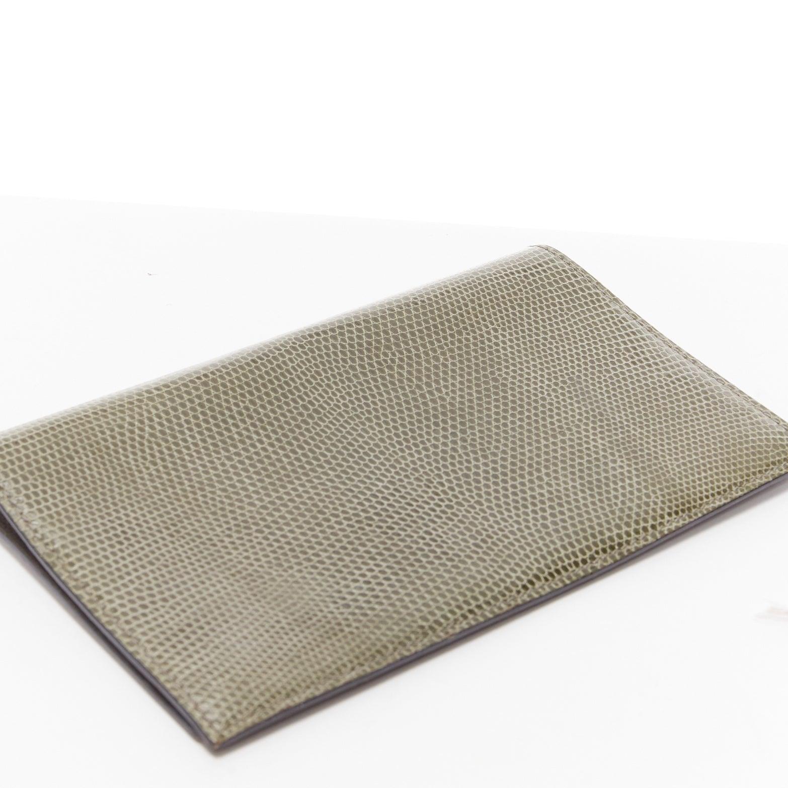 Women's HERMES grey scaled leather silver hardware bifold long wallet For Sale