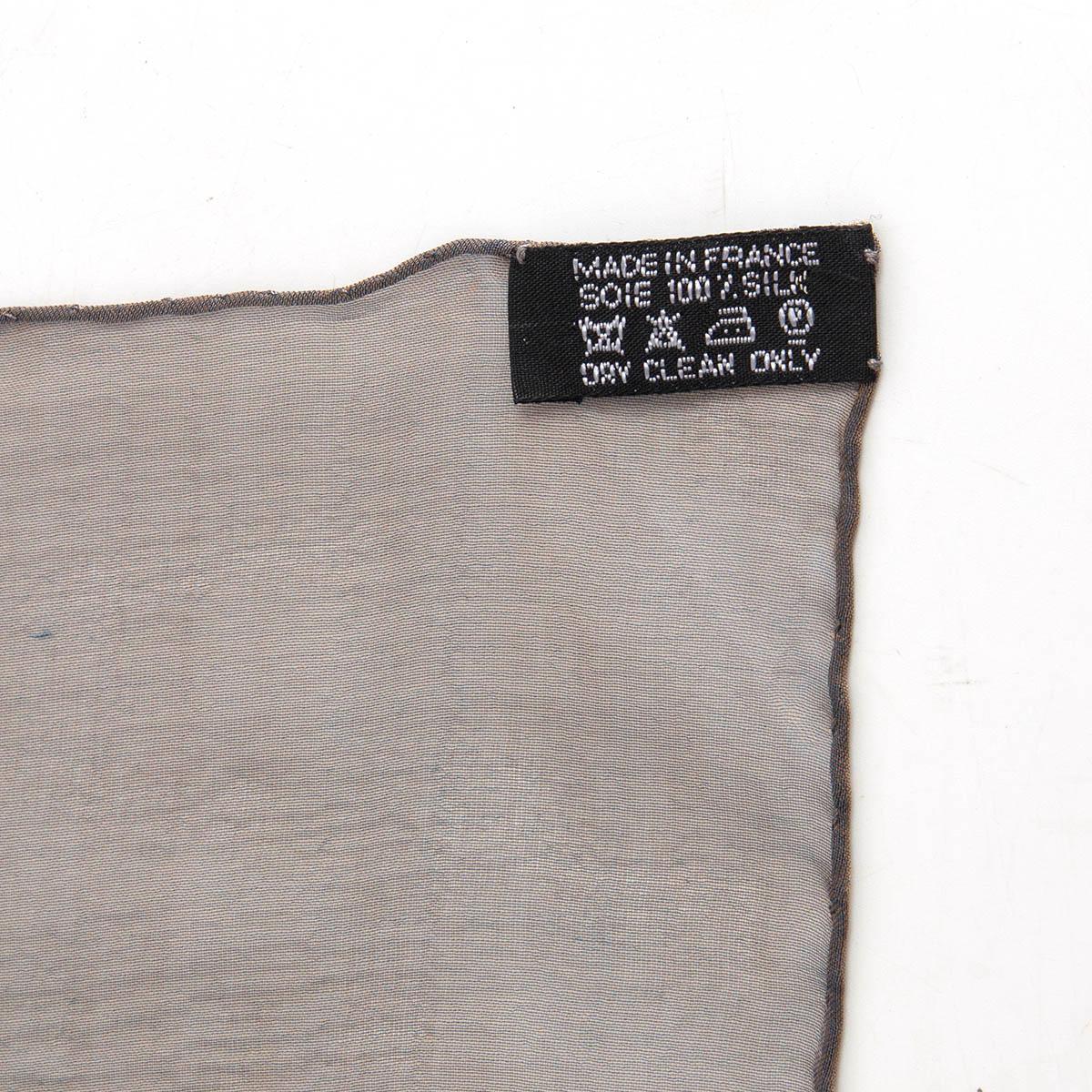 HERMES grey silk chiffon CARNET DE BAL 140 MOUSSELINE Scarf For Sale 1