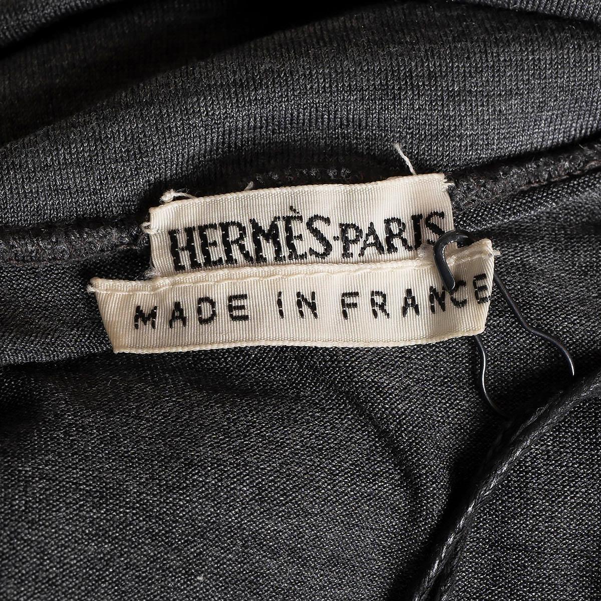 HERMES grey silk SLEEVELESS Turtleneck Sweater Vest 40 M For Sale 2