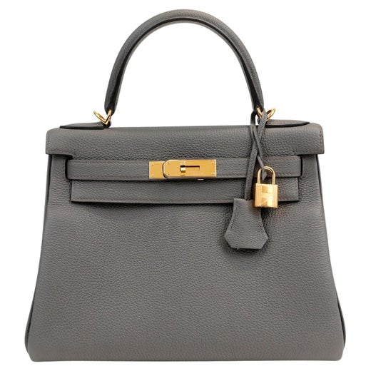Hermes Handbag Birkin 35 Togo Leather Etain Color Gold Hardware