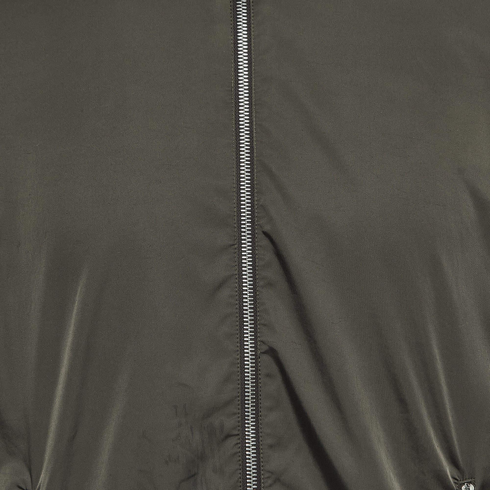 Hermes Grey Warm-Up Nylon Zipper Jacket XL In Good Condition In Dubai, Al Qouz 2