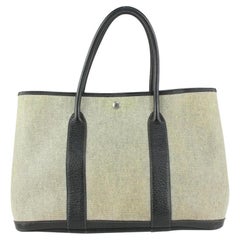 Hermès Grey x Navy Garden Party Tote Bag 930h30