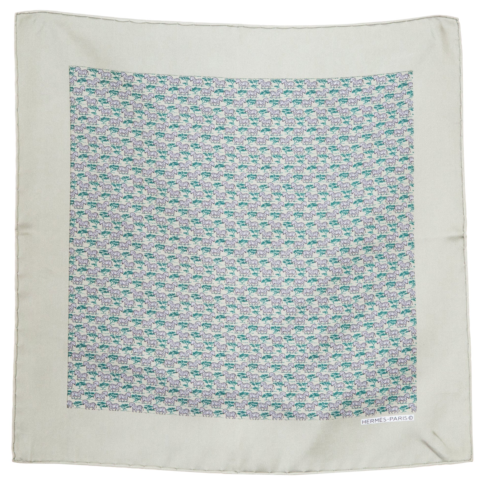 Grauer Zebras-Seidenschal von Hermes