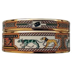 Hermès Perros Galgos Levriers Juego de 2 Pulsera esmaltada a juego Talla 65