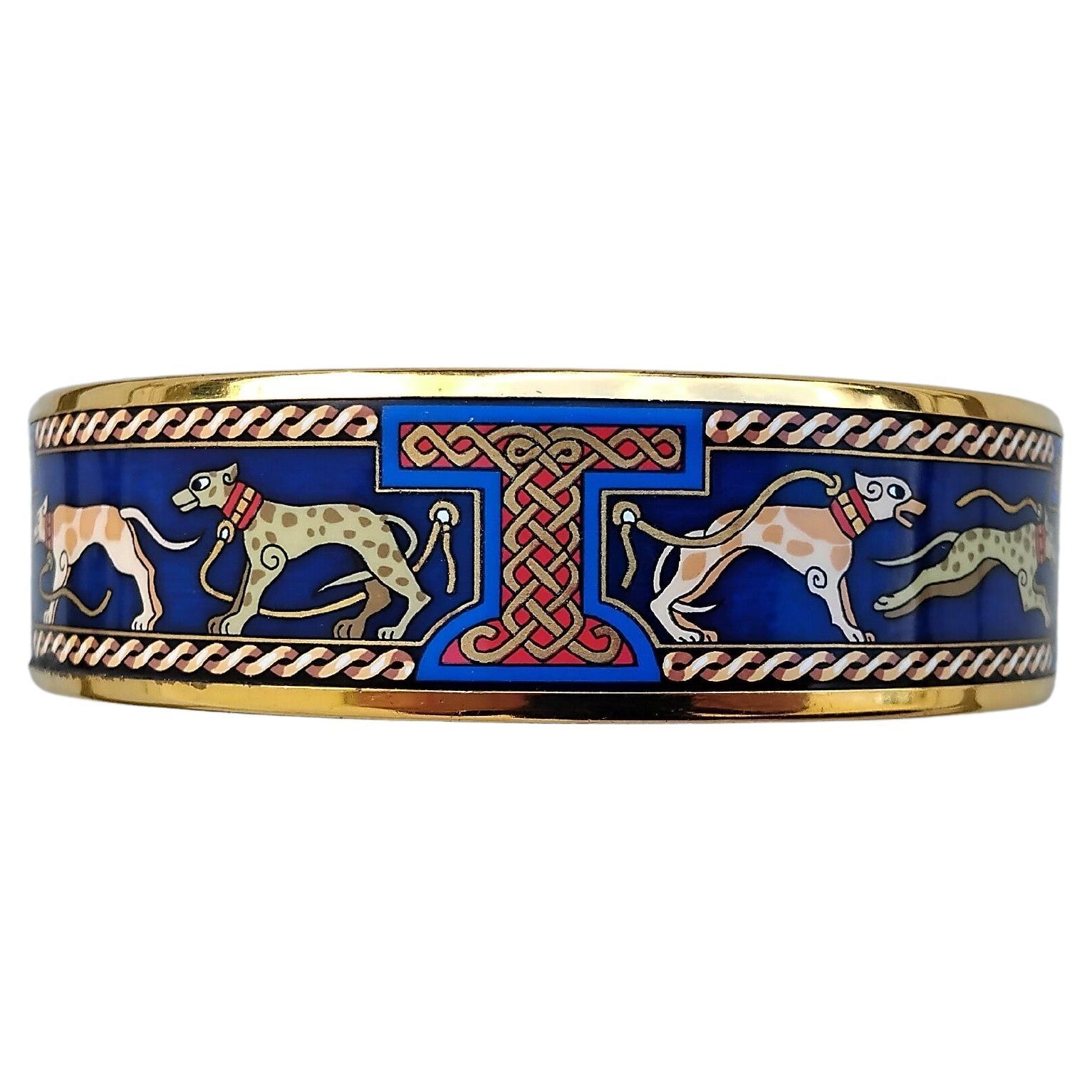Hermès Greyhound Dogs Print Ghw Enemal Print Size 65 2