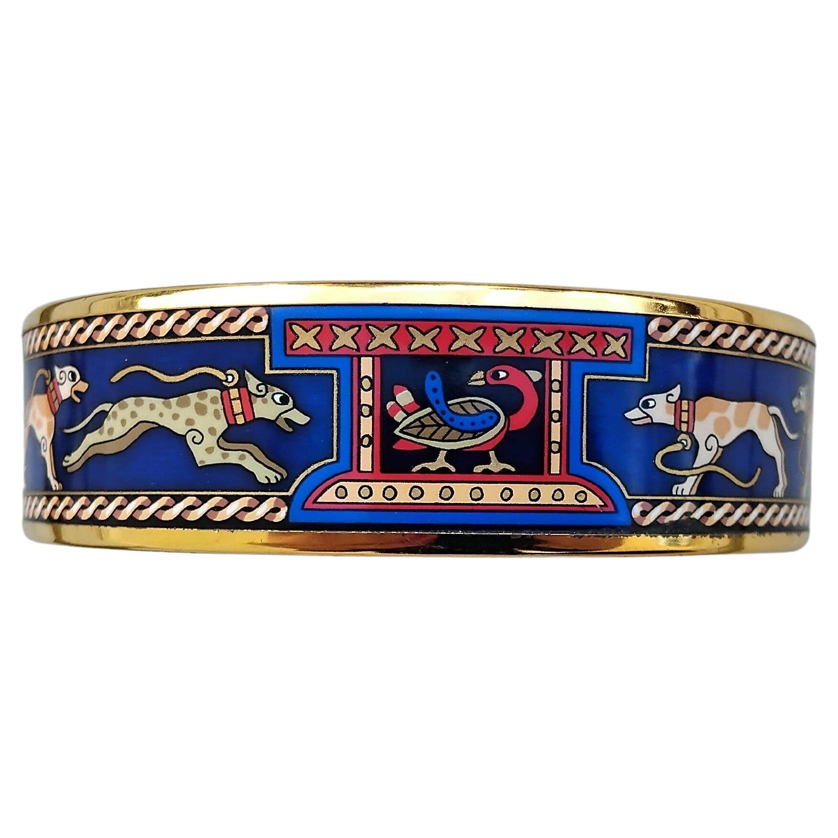 Hermès Greyhound Dogs Print Ghw Enemal Print Size 65 3