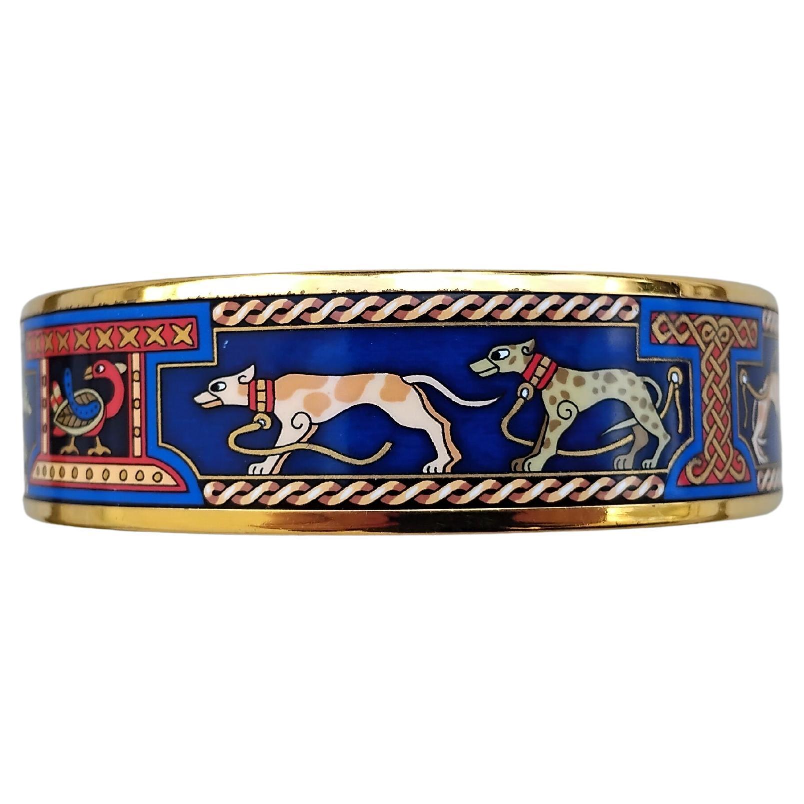 Hermès Greyhound Dogs Print Ghw Enemal Print Size 65 5