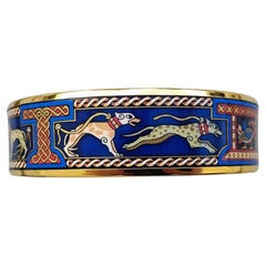 Hermès Greyhound Dogs Print Ghw Enemal Print Size 65
