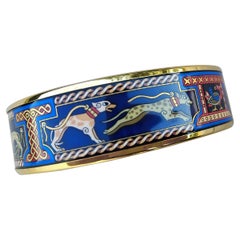 Hermès Greyhound Enamel Bracelet Gold Hdw 65 Levrier Dogs