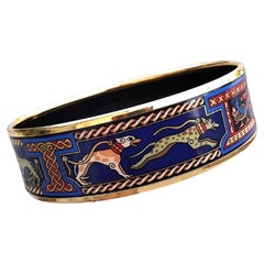 Hermès Greyhound Enamel Bracelet Gold Hdw 65 Levrier Dogs