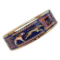 Hermès Greyhound Enamel Bracelet Gold Hdw 65 Levrier Dogs