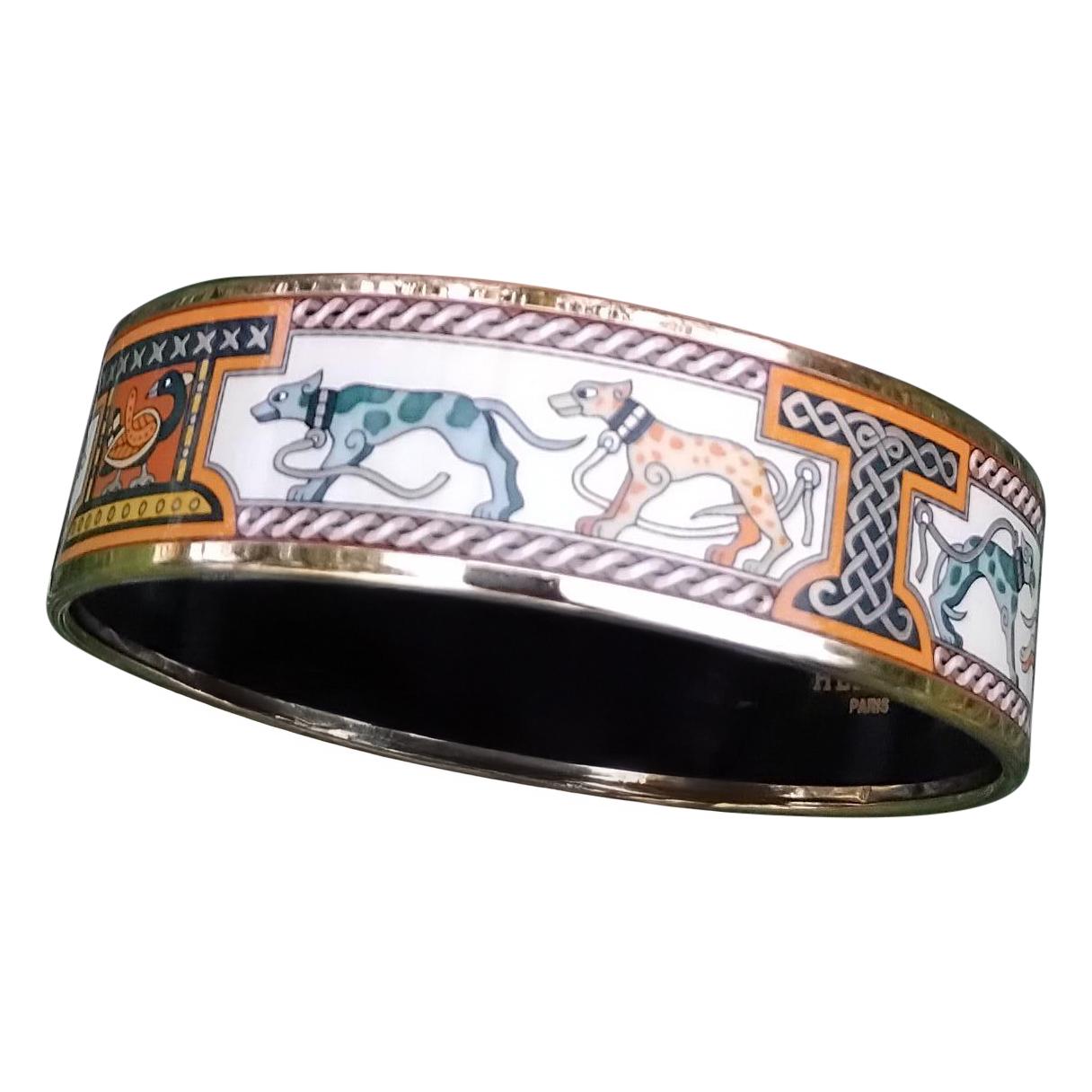 Hermès Bracelet émail lévriers Lévriers Dogs Or Hdw Taille 70 en vente 15