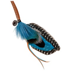 Hermes Gri Gri Mouche Mouche Sac à plumes Charm bleu