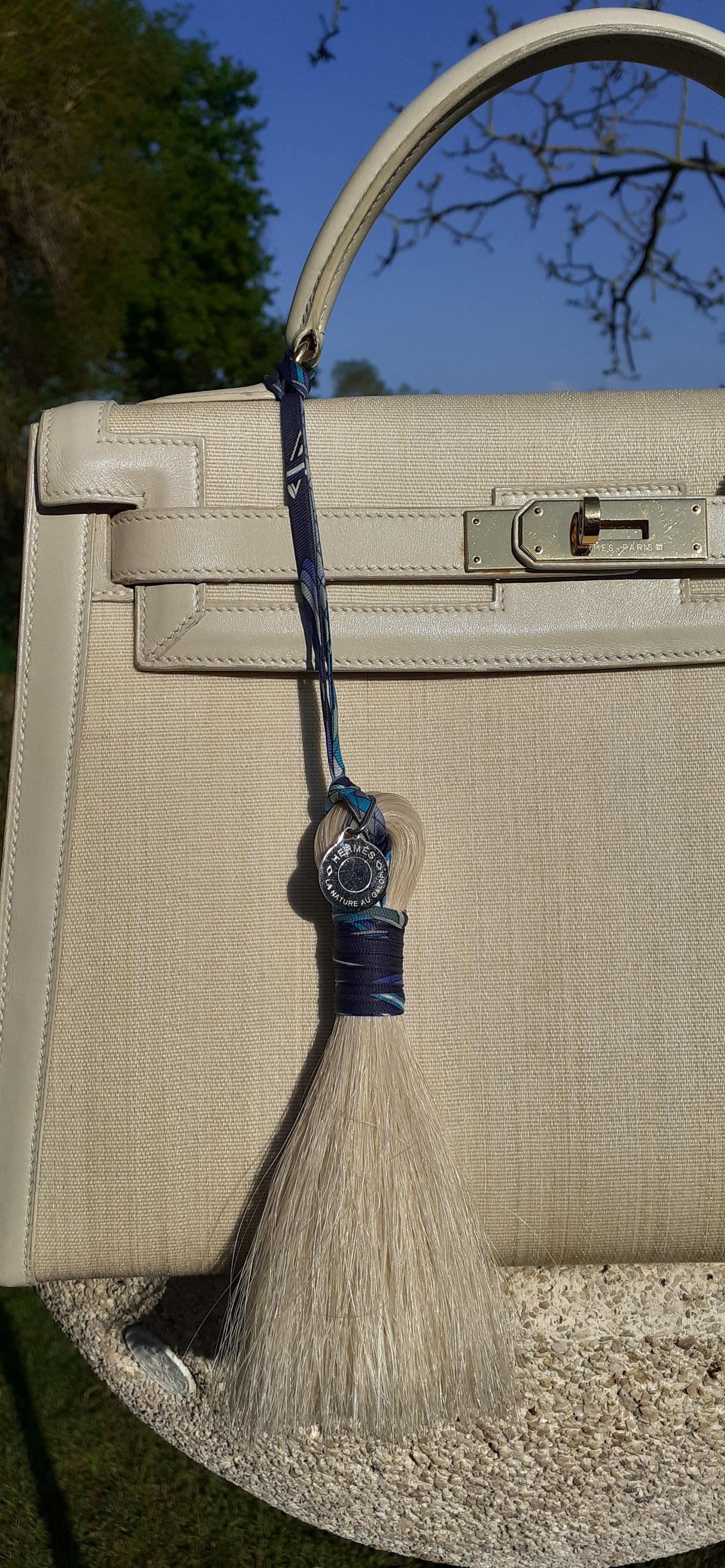 Hermès Grigri Bag Charm Horse Hair Crinoline and Silk Rare 5