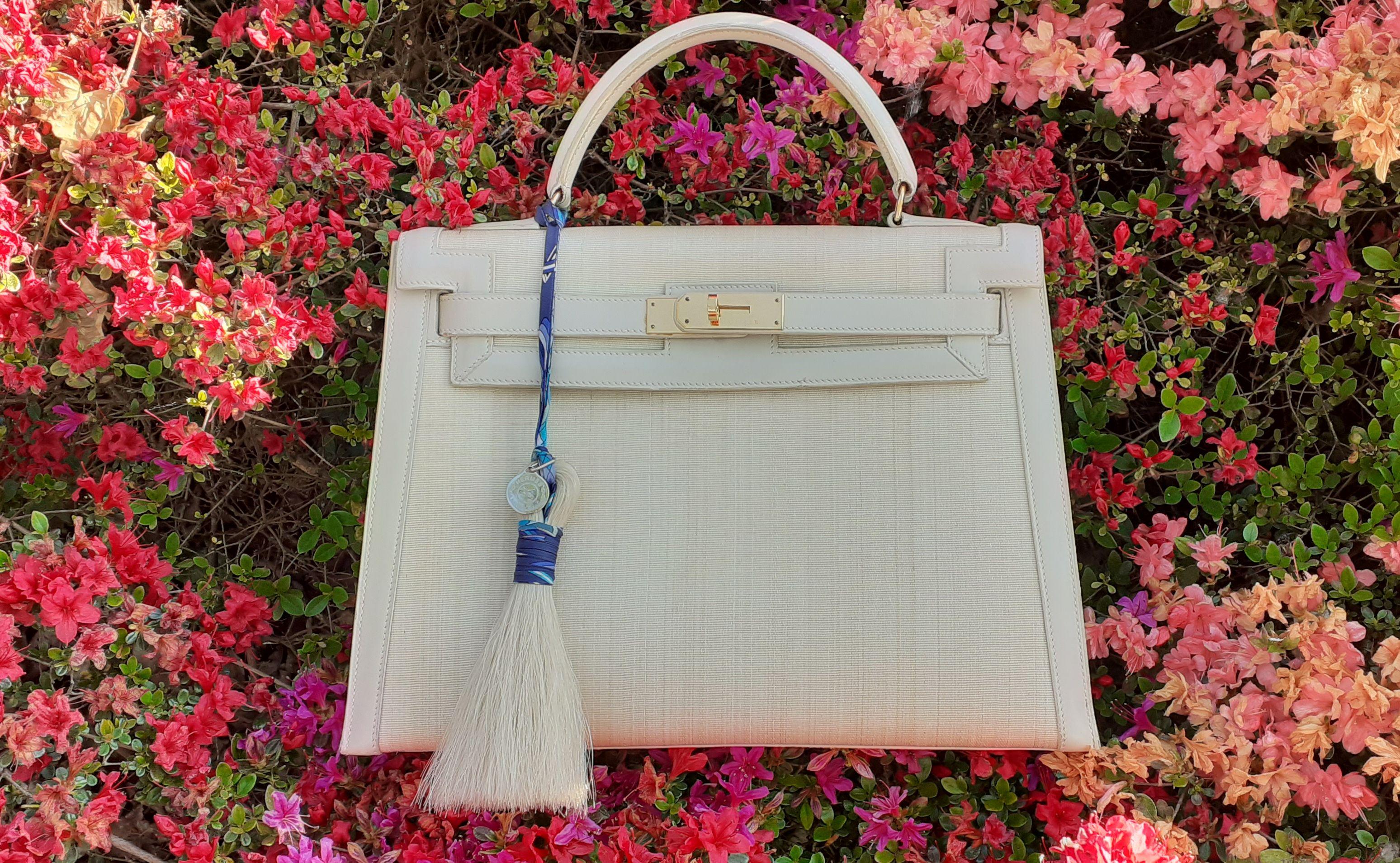 Hermès Grigri Bag Charm Horse Hair Crinoline and Silk Rare 6
