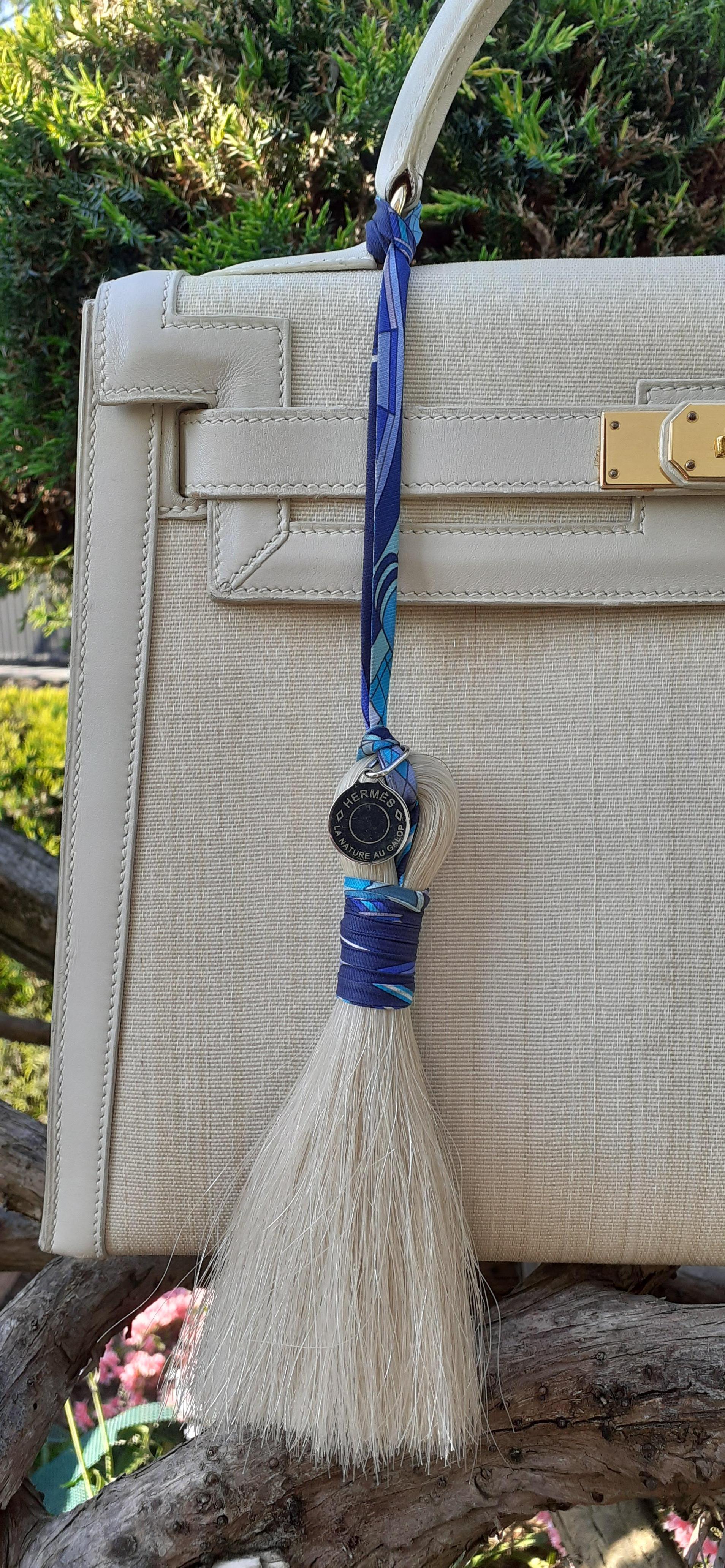 Hermès Grigri Bag Charm Horse Hair Crinoline and Silk Rare  9