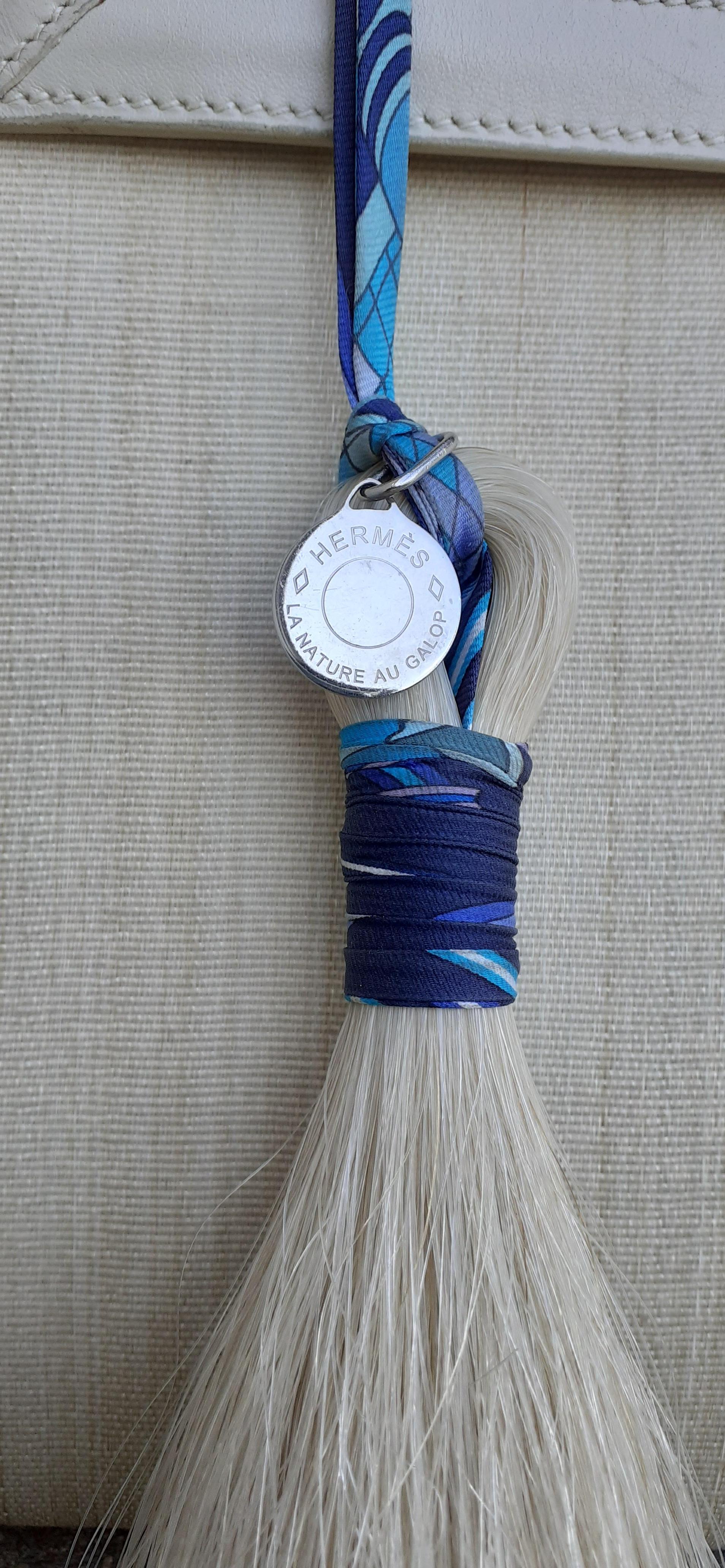 Hermès Grigri Bag Charm Horse Hair Crinoline and Silk Rare 11