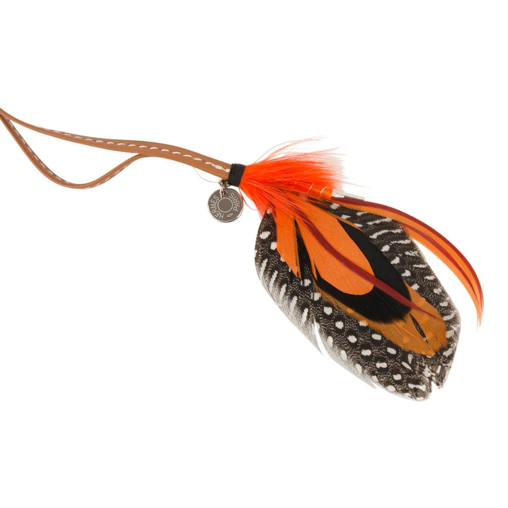 orange feather purse