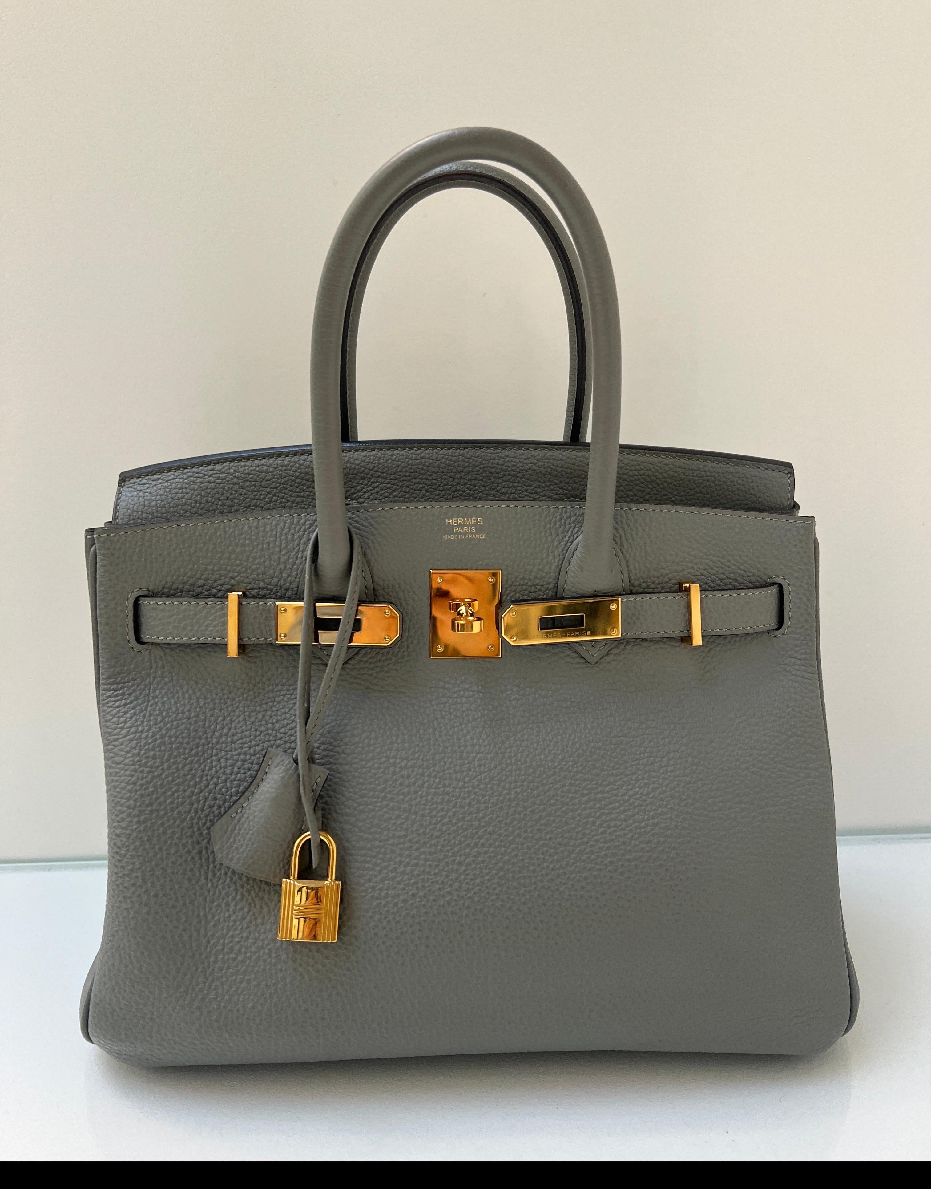 Hermes Gris Birkin 30 Bag 9