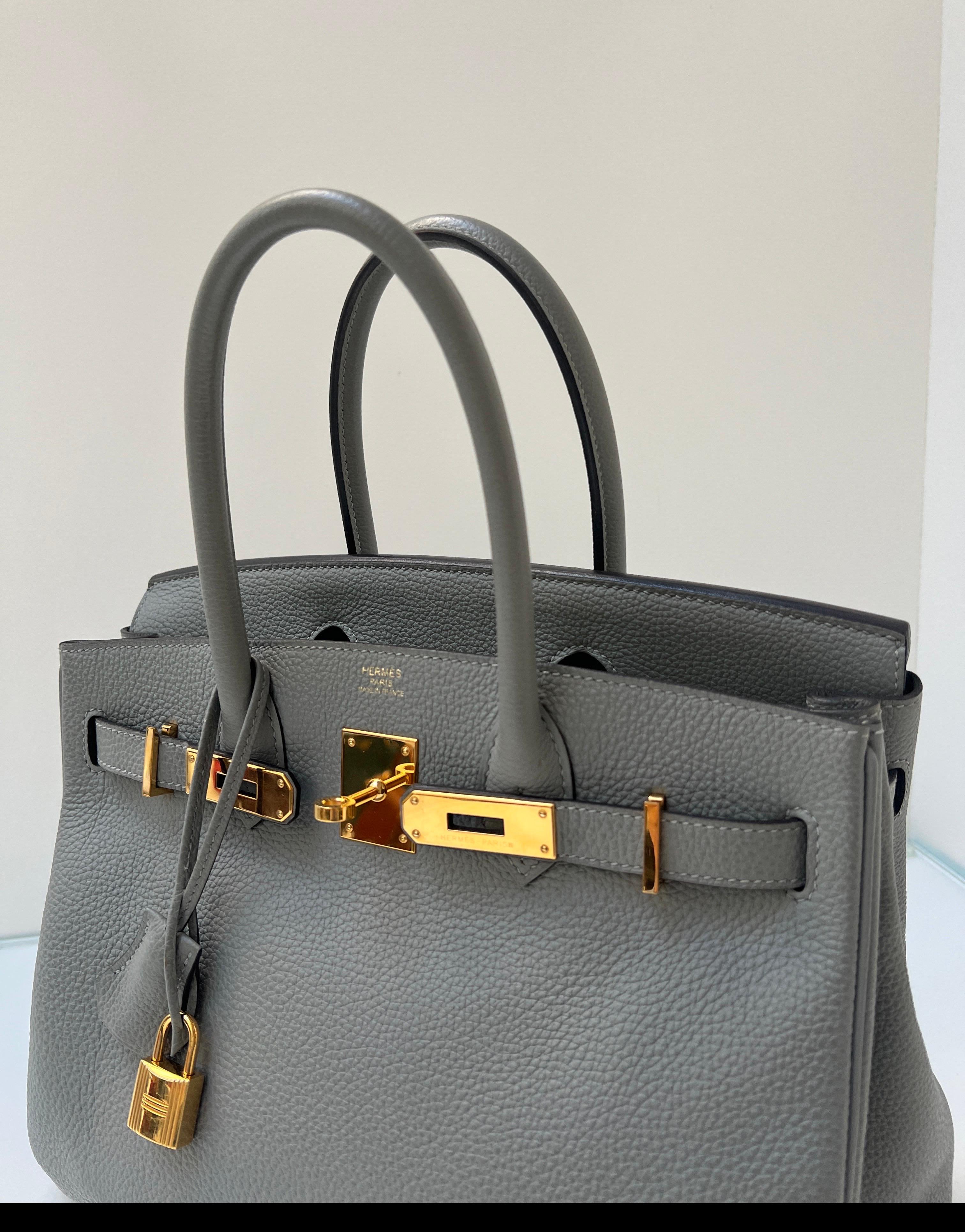 Hermes Gris Birkin 30 Bag 12