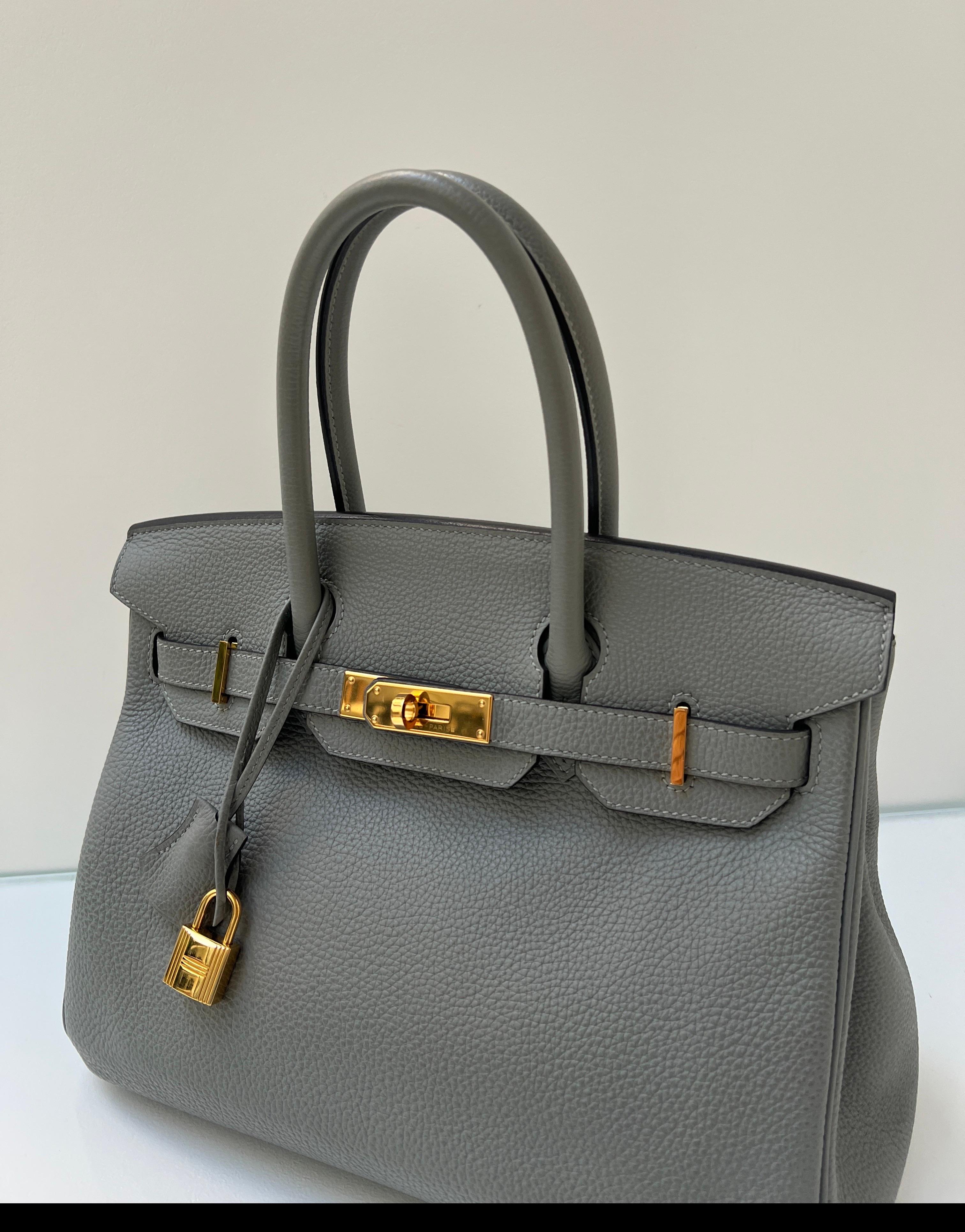 Women's or Men's Hermes Gris Birkin 30 Bag