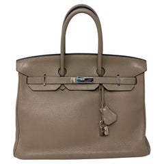 Hermes Gris Birkin 35 Bag