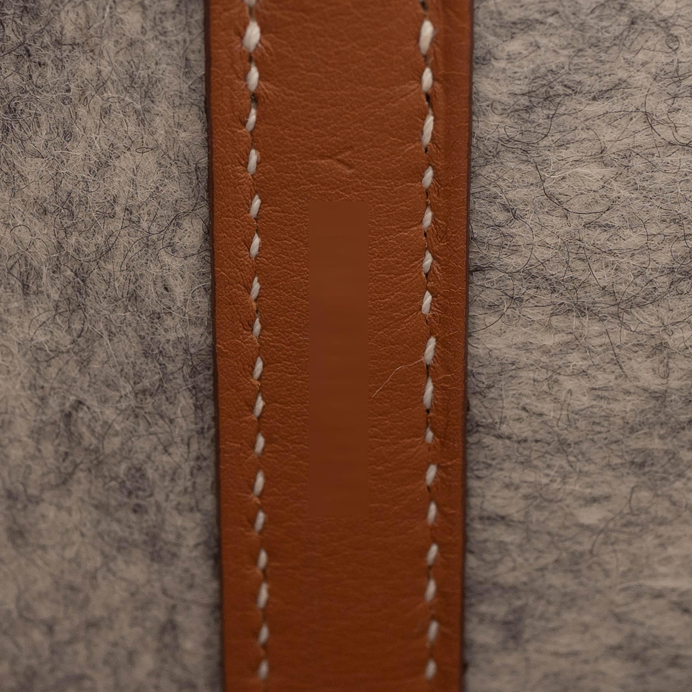 HERMES Gris Claire Feutre / Gold Swift leather PICOTIN 22 Bag Phw For Sale 3
