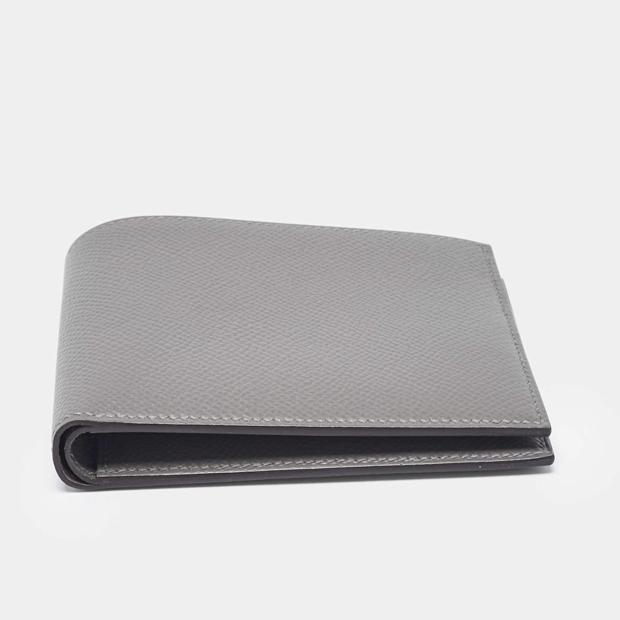 Hermes Gris Epsom Leather MC² Copernic Wallet For Sale 2