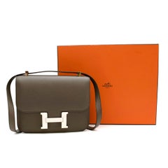 Hermes Gris Etain Epsom Leather Constance 24 PHW