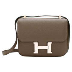 Hermes Gris Etain Epsom Leather Constance 24 PHW