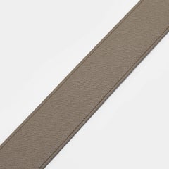 Hermes Gris Etain/Noir Epsom And Chamonix Reversible Belt Strap 85 CM