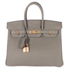 Hermès Gris Etain Togo Birkin 25 RGHW